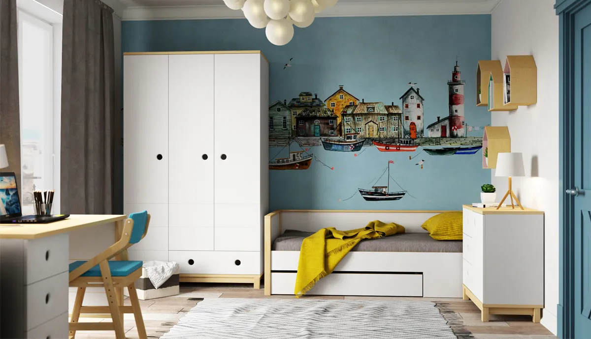 Кровать нижняя с фальшпанелью универсальная 7