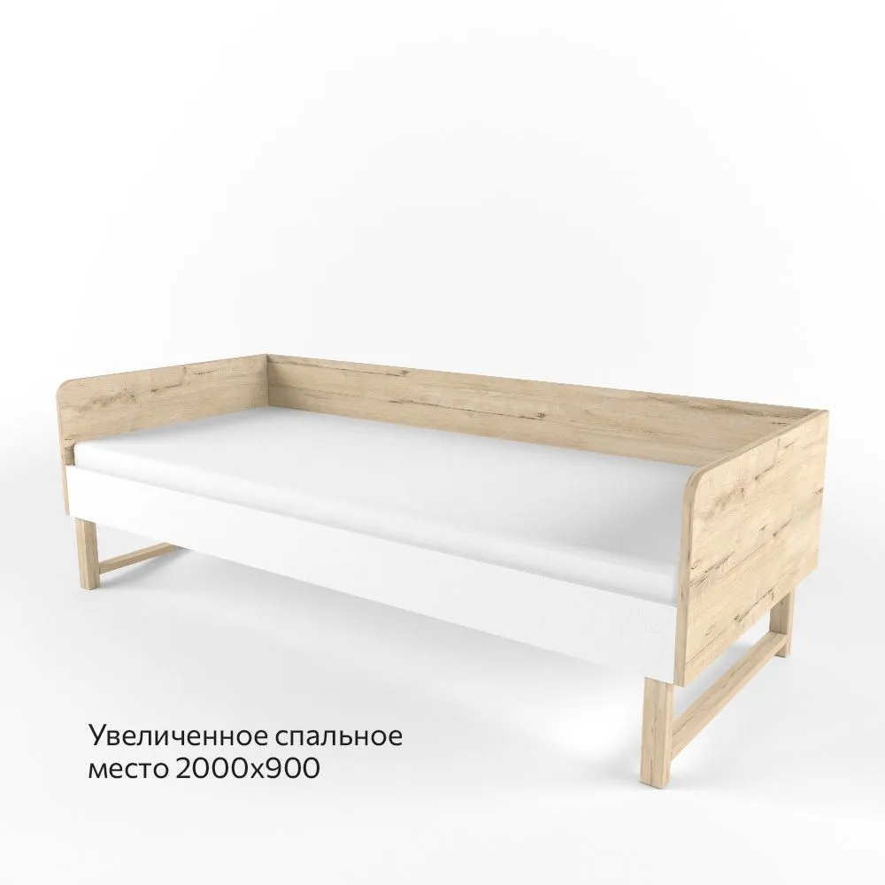 Кровать на ножках большая «2+2» белая  1