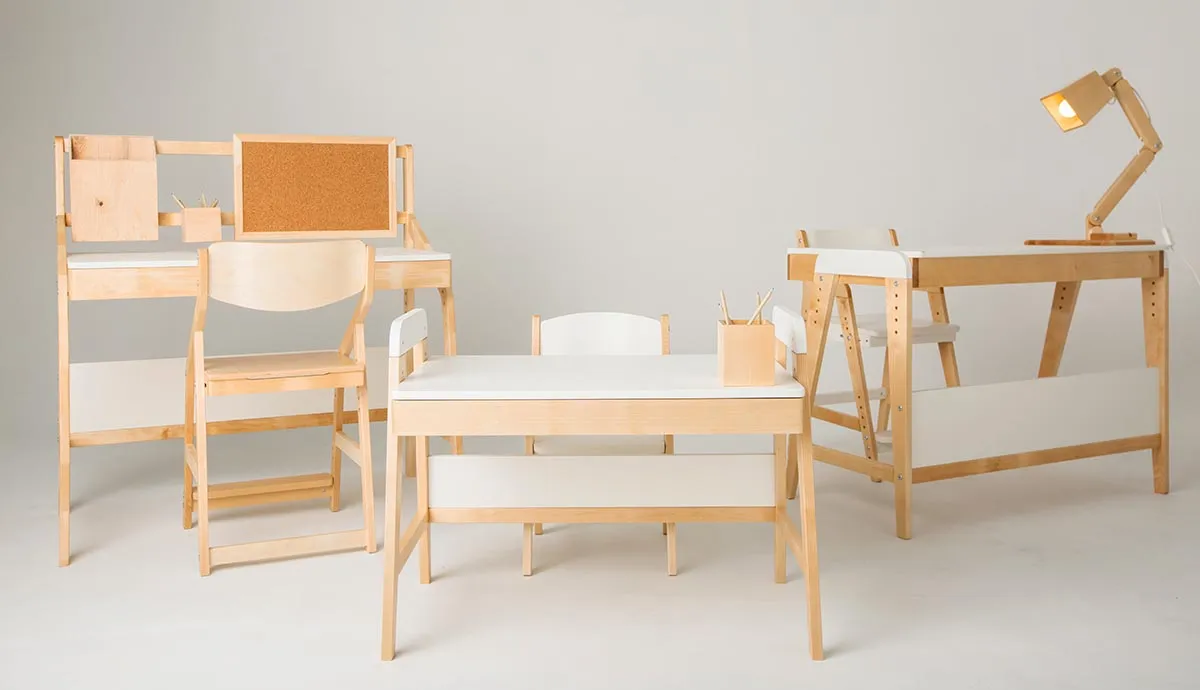 Стол растущий «Вуди» комбо белый 8