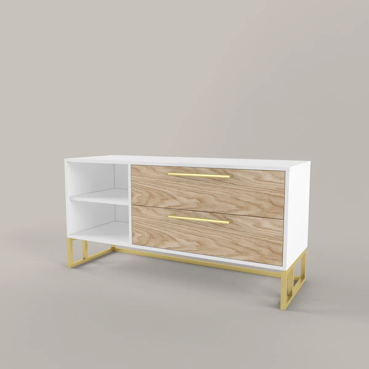 Тумба ТV Тури Белый Золото 1