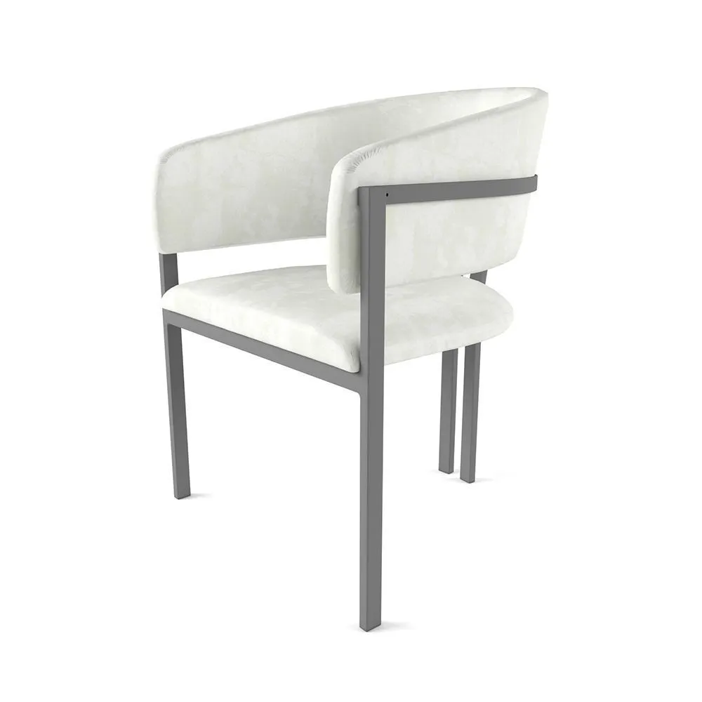 img-Стул «Мишель» Плюш белый на серых ножках 1