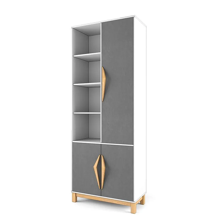 Стеллаж широкий «2+2 Лайт» серый 1