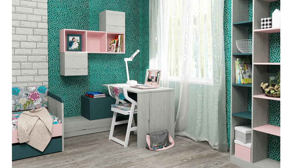 Полка Куб с фасадом дуб эльза 5