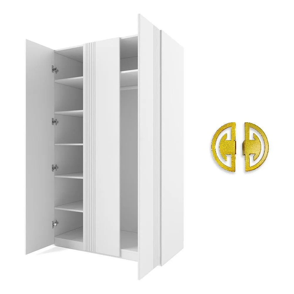 Шкаф 3х створчатый Мишель Белый Золото 2