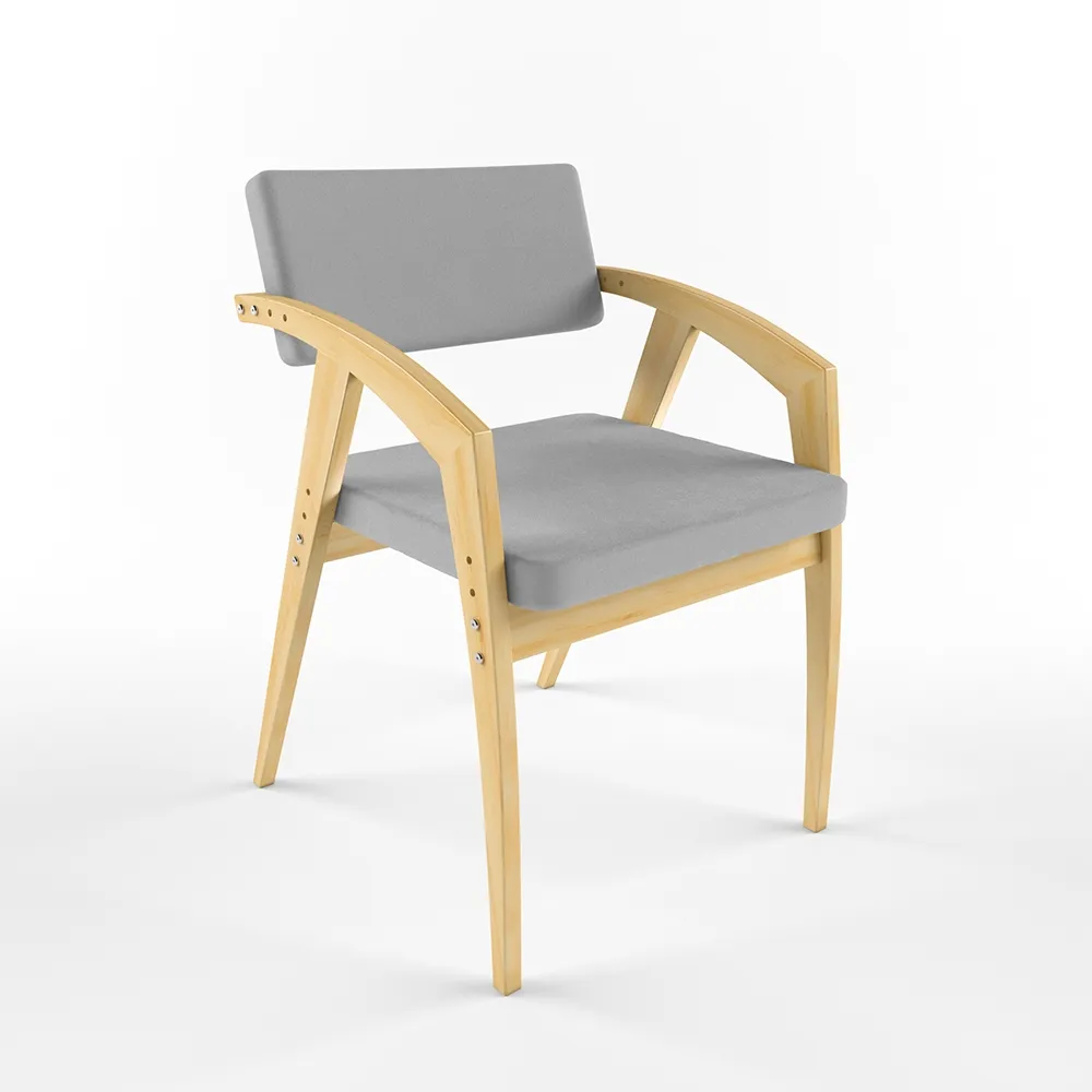 Стул регулируемый «Бруно» микровелюр светло-серый