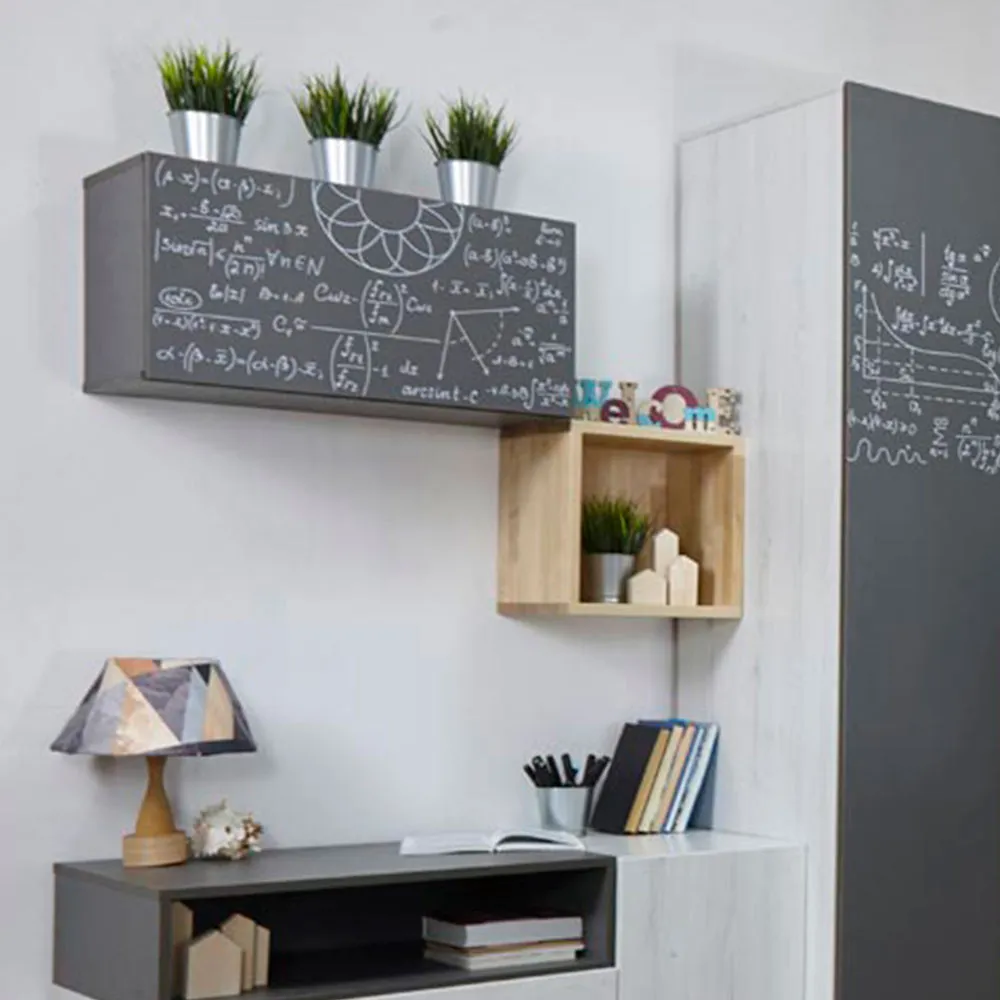 Полка 2 Куба с фасадом серая печать «Формулы» 4