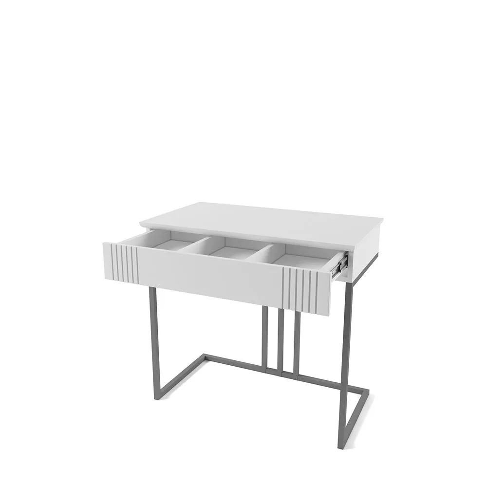 Столик туалетный Мишель Белый Серый 2