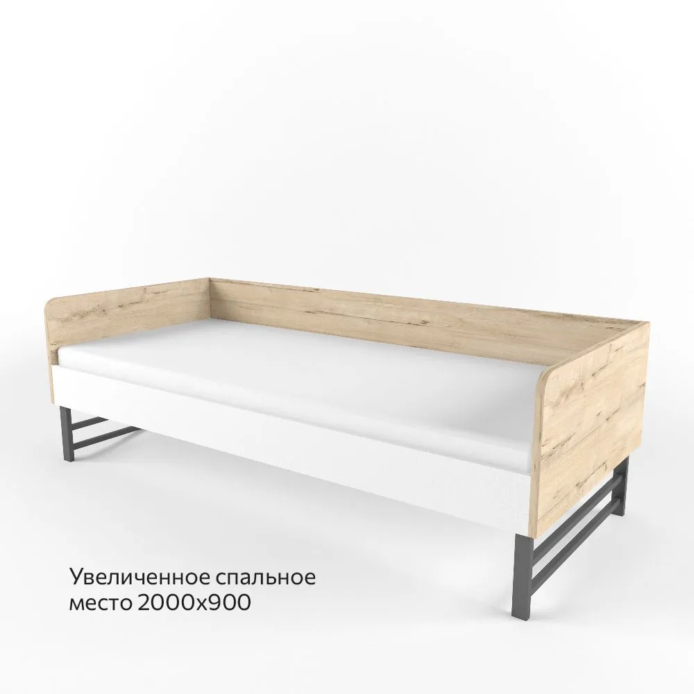 Кровать на ножках большая «2+2» белая