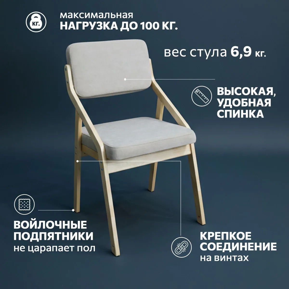 Стул для кухни «Папа Робин» Беж+Лак 3