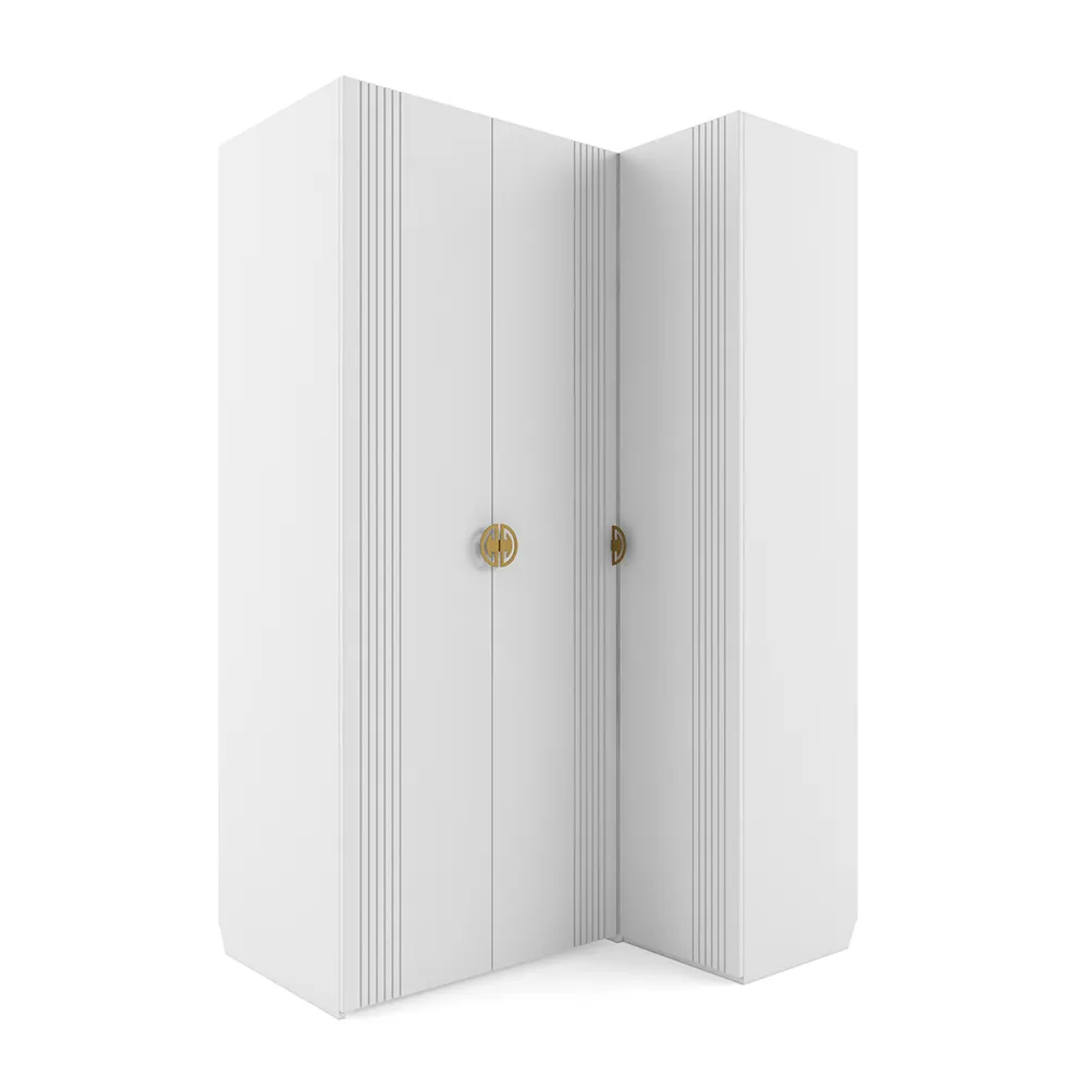 Шкаф угловой левый Мишель Белый 1