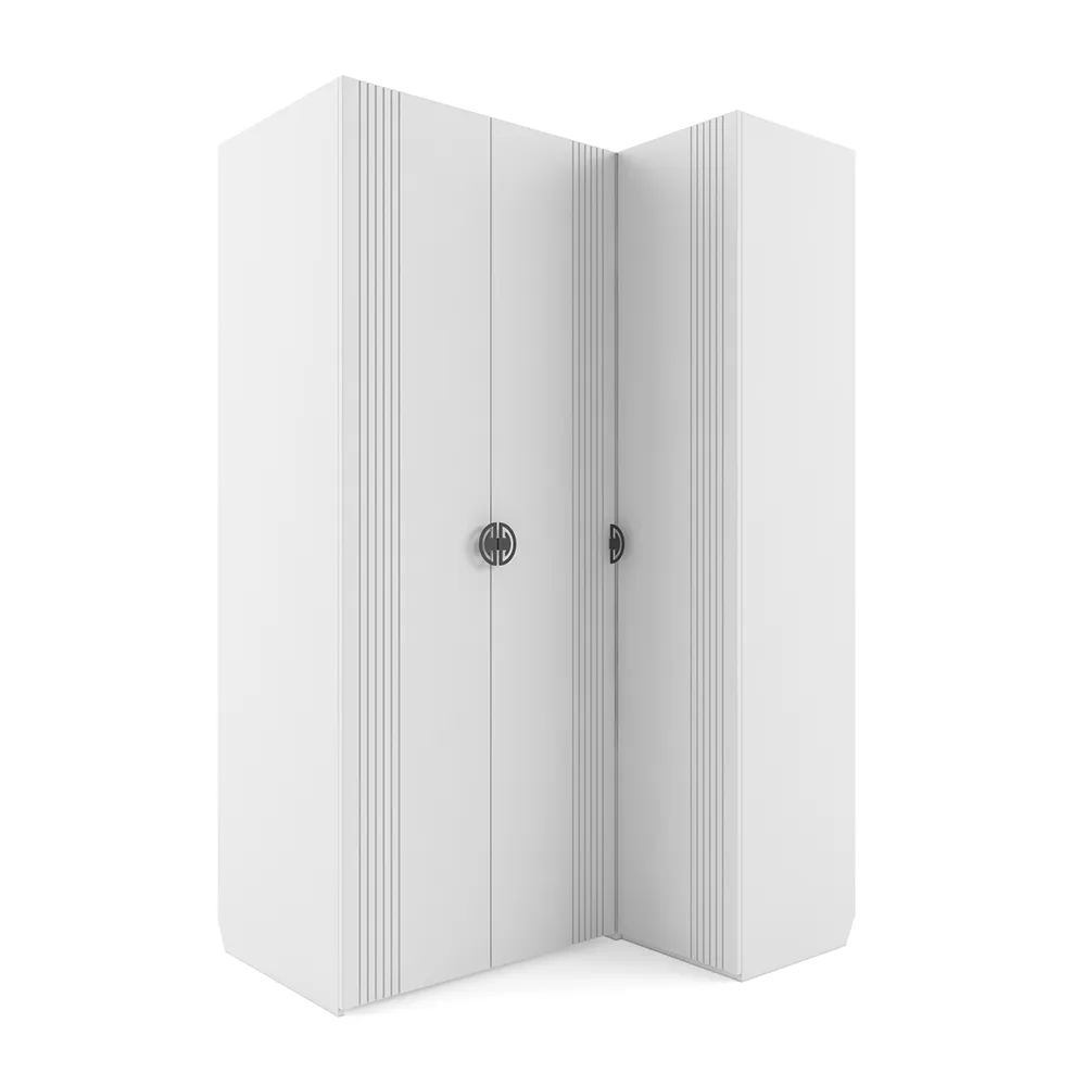 Шкаф угловой левый Мишель Белый 1