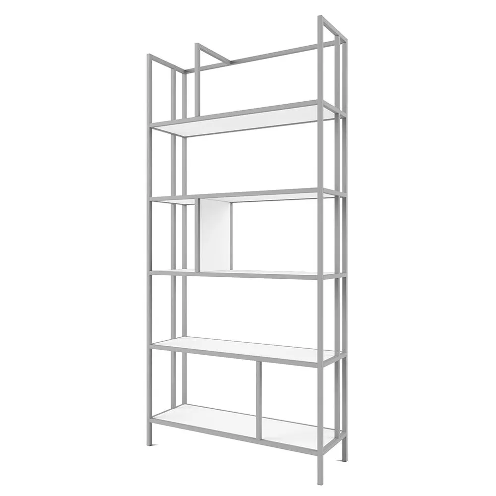 Стеллаж-перегородка Мишель Белый Серый 1