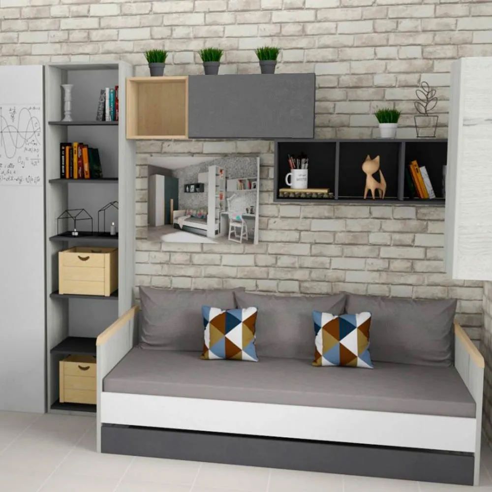 Полка 2 Куба с фасадом серая 3