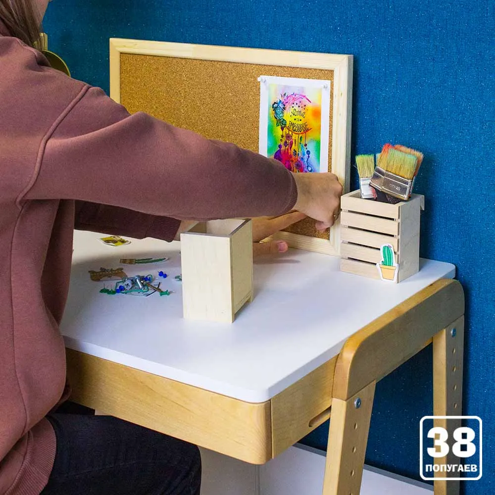 Стол растущий «Вуди» комбо белый 9