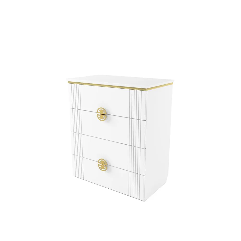Комод Мишель Белый Золото 1