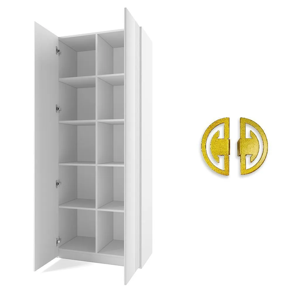 img-Шкаф для книг Мишель Белый золото 2