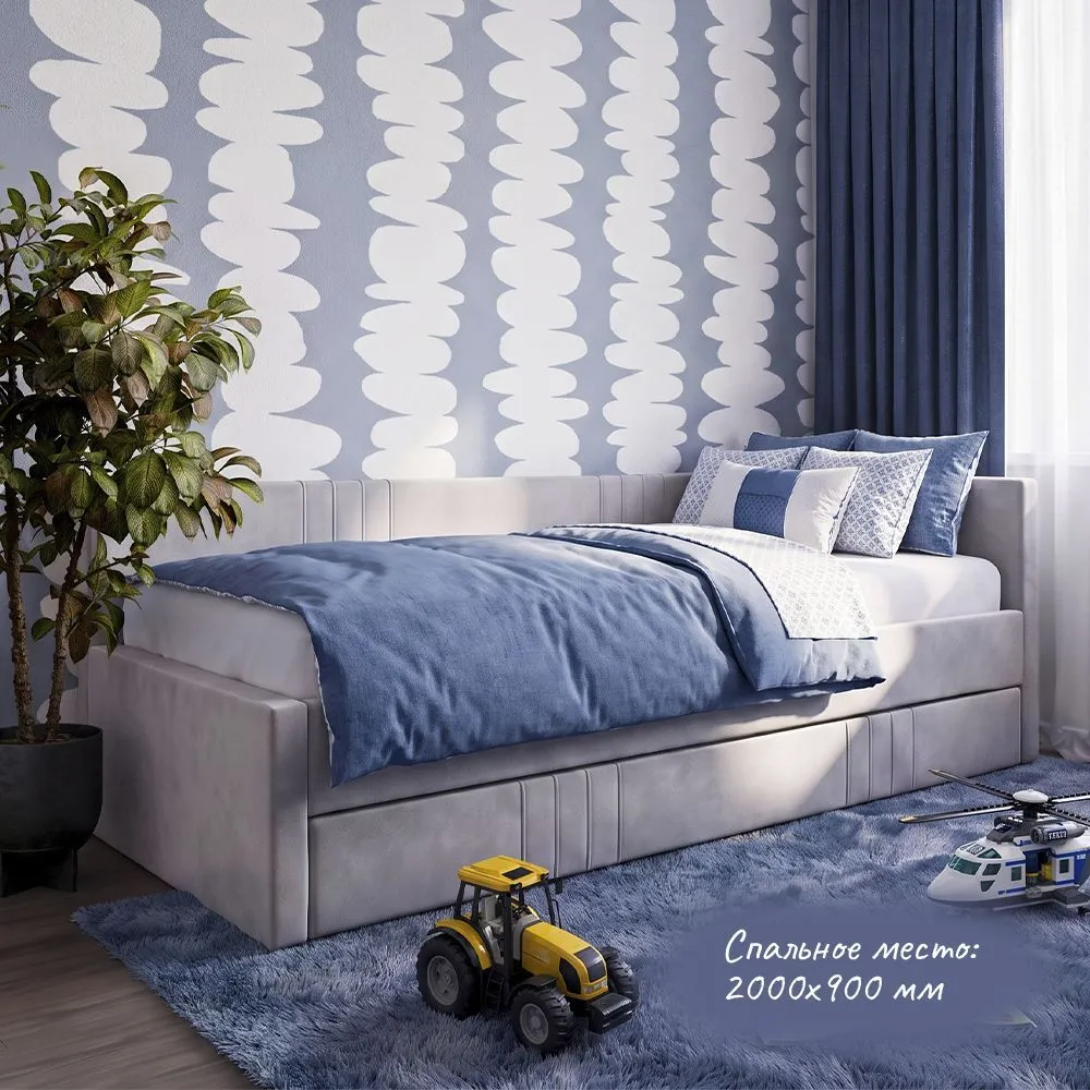 Тахта-кровать «Барселона» с ящиком Серая