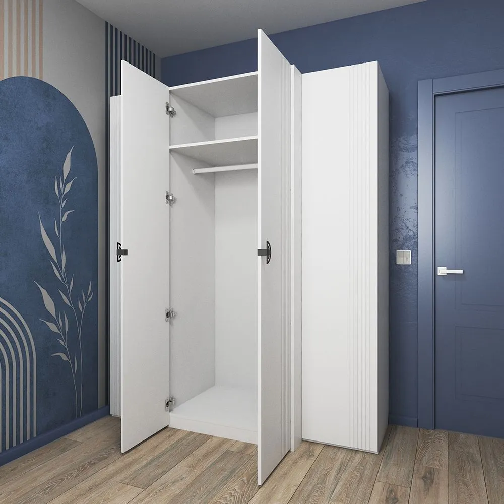 Шкафы белые «Мишель» 2