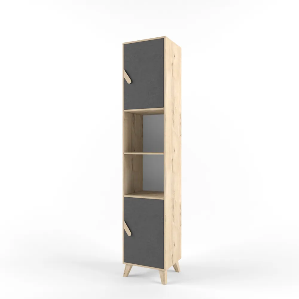 Стеллаж узкий правый «2+2» серый