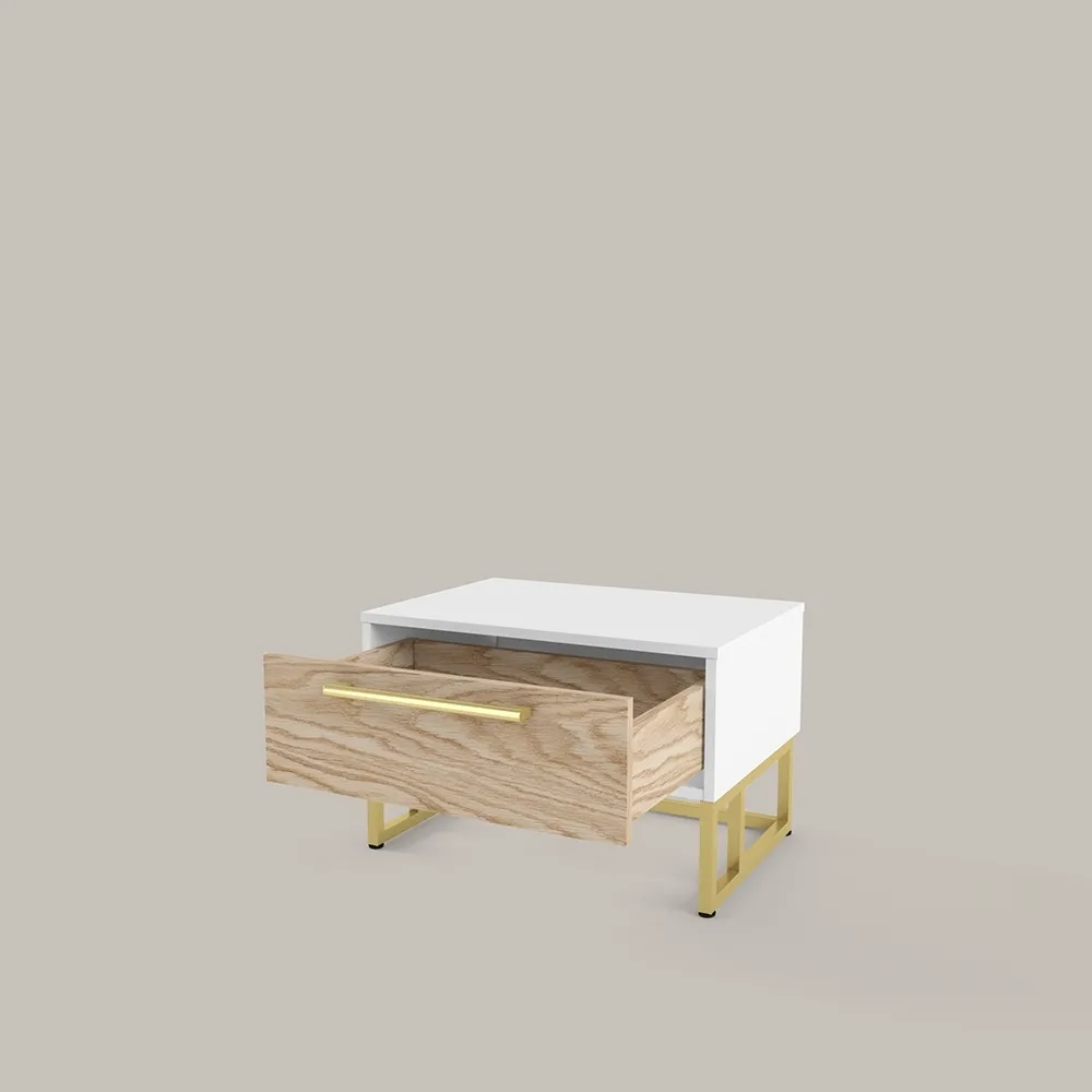 Тумба прикроватная Тури Белый Золото 2