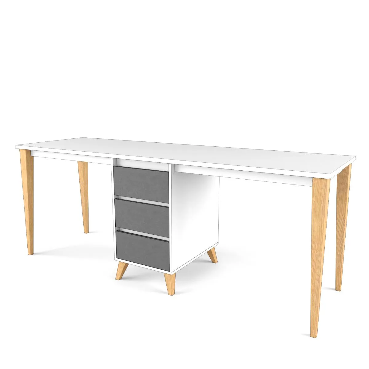 Стол на 2 рабочих места 2+2 Лайт Серый