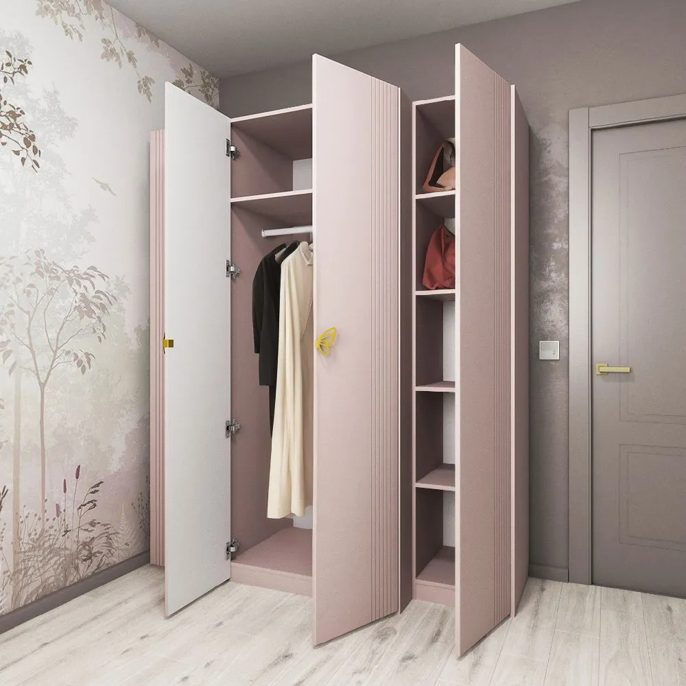 Шкафы розовые «Мишель» 2