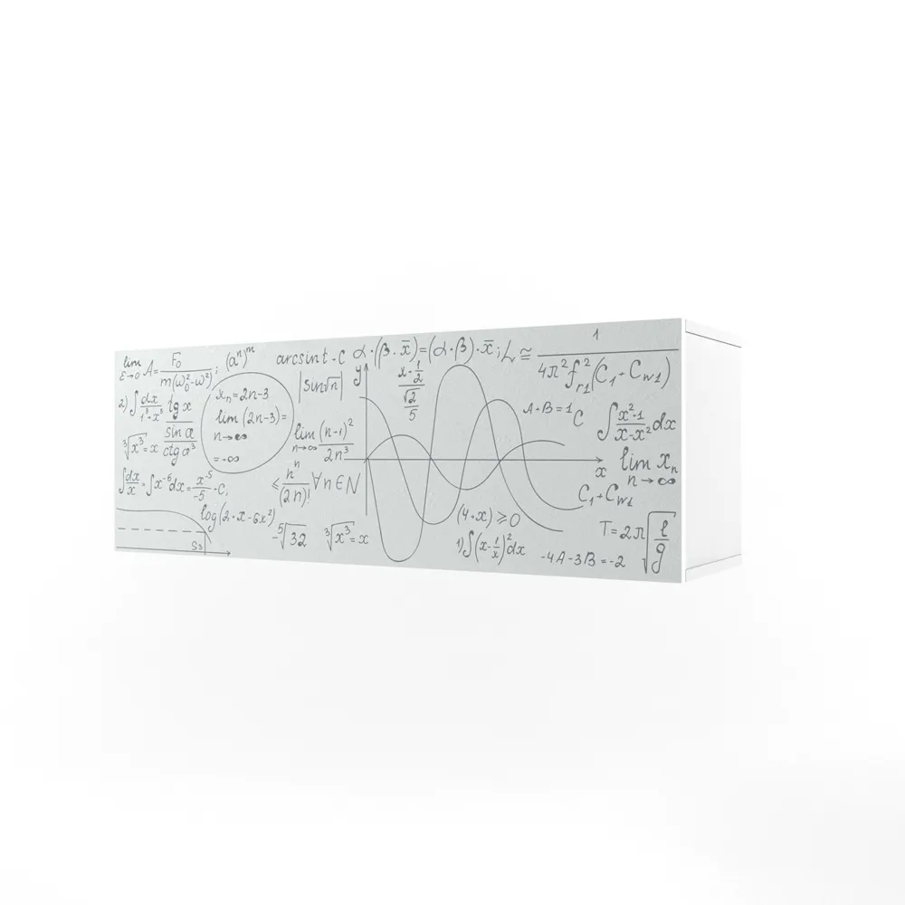 Полка 3 Куба с фасадом белая печать «Формулы»