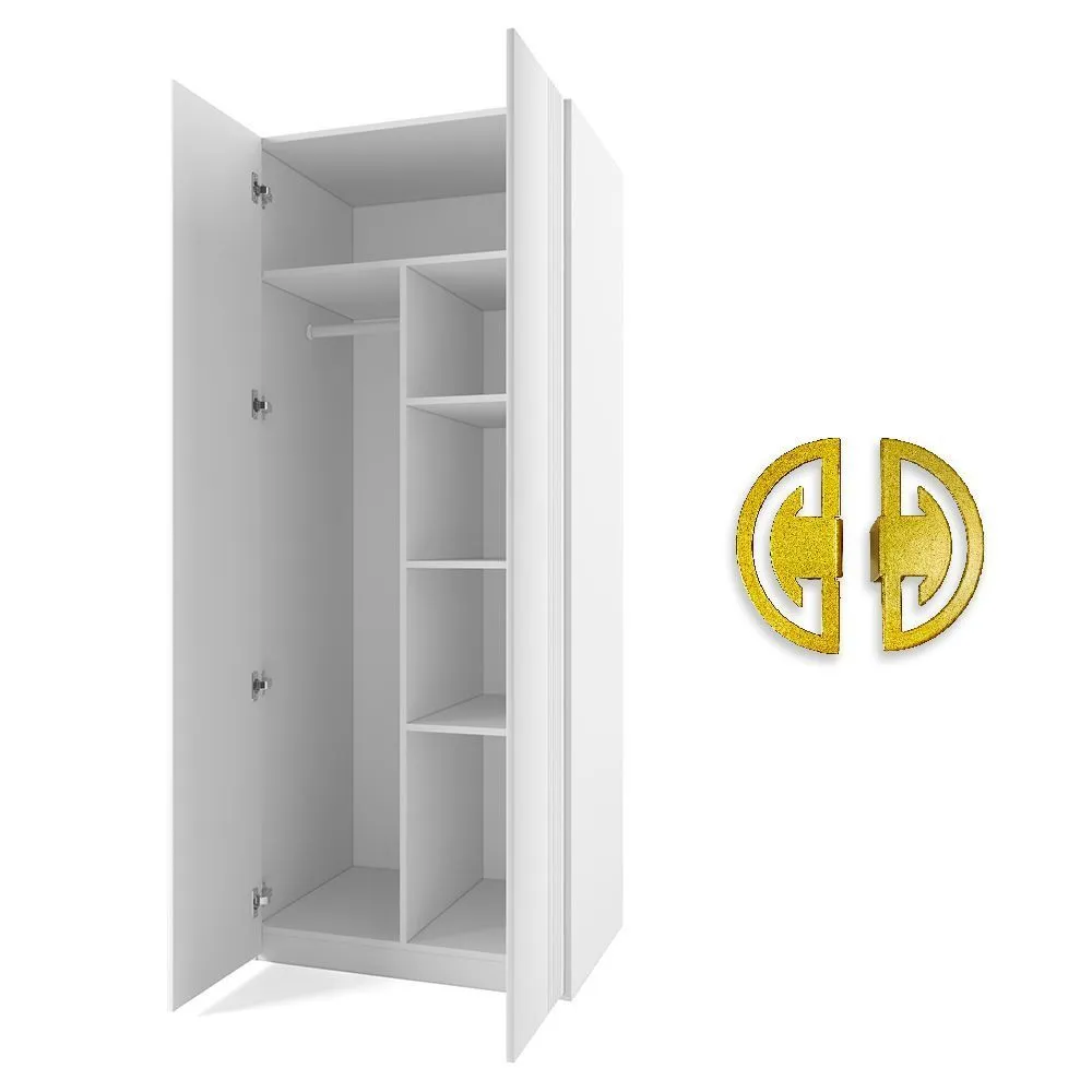 Шкаф Мишель Белый Золото 2