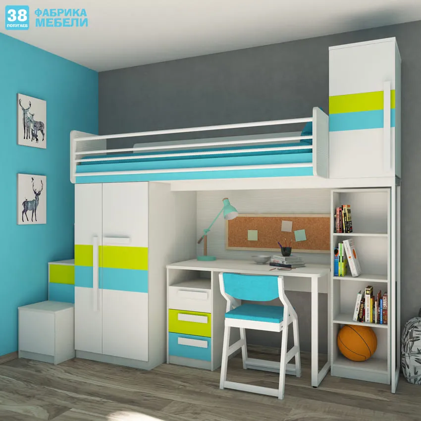 Синяя или голубая цветовая гамма для детской комнаты