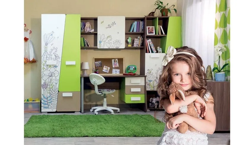 Зеленая цветовая гамма для детской комнаты